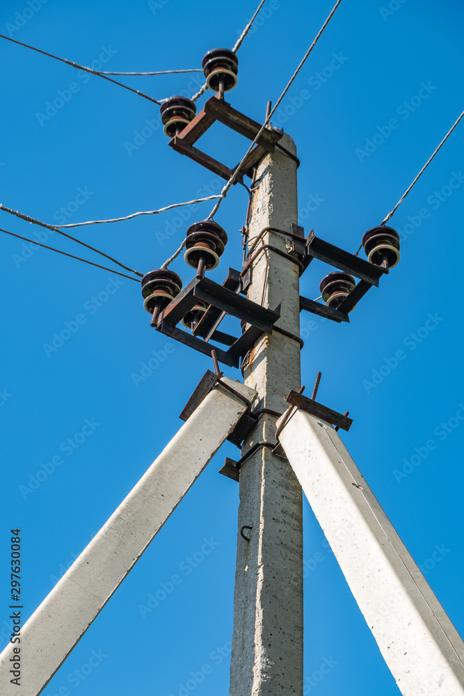 Triple support concrete electric pole Triple support concrete electric pole
