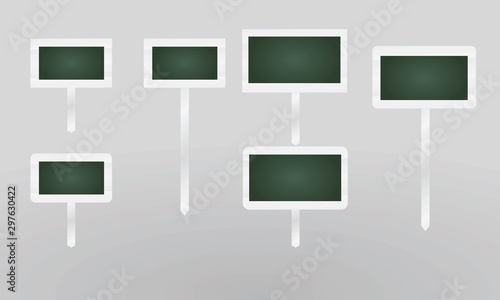 Wooden price notice set. vector illustration