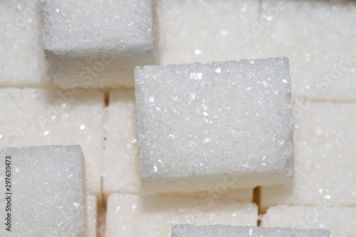 white sugar cubes close up