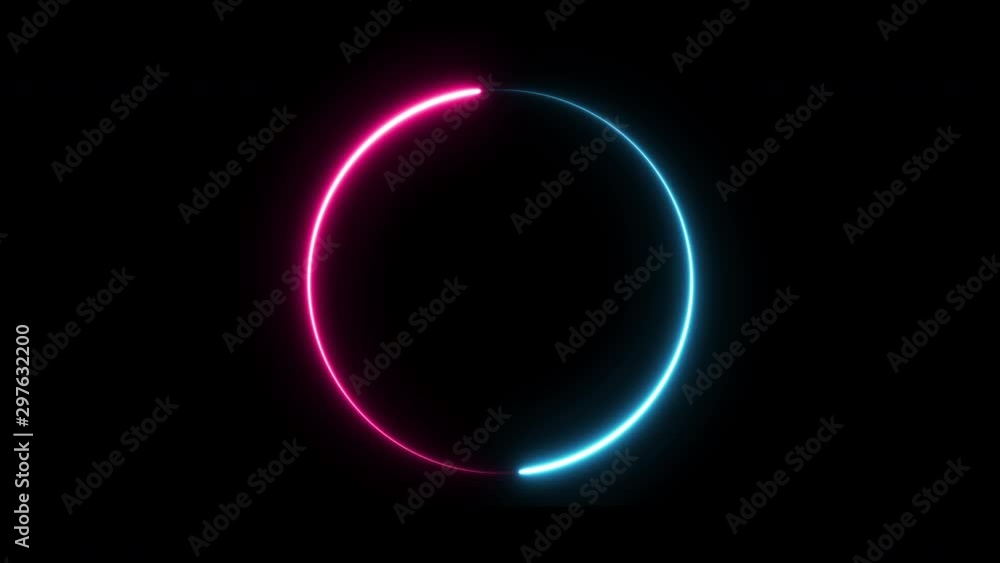 Glowing neon abstract light circle background. fluorescent border. 3D Render Glowing neon abstract light circle background. fluorescent border. 3D Render