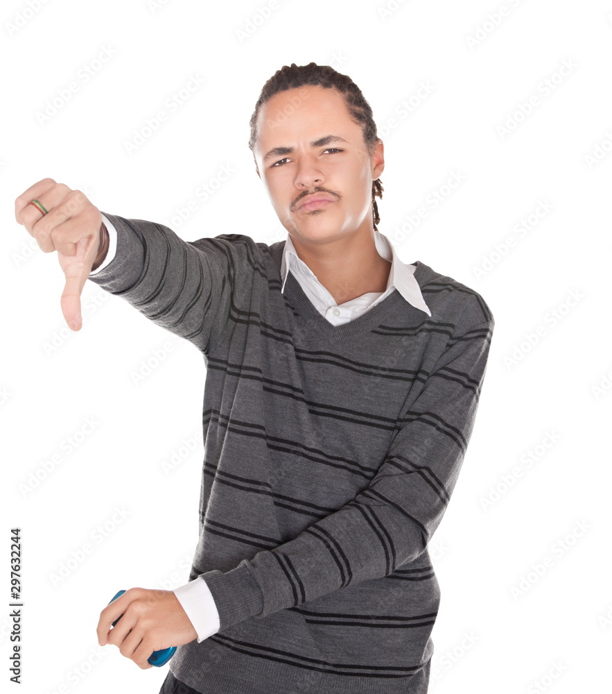 mixed race man on isolated background mixed race man on isolated background