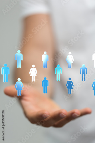 group of human network 3d