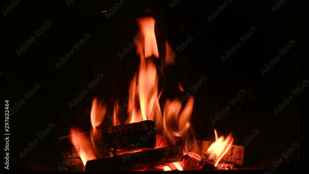 firewood burn in a fireplace close-up firewood burn in a fireplace close-up