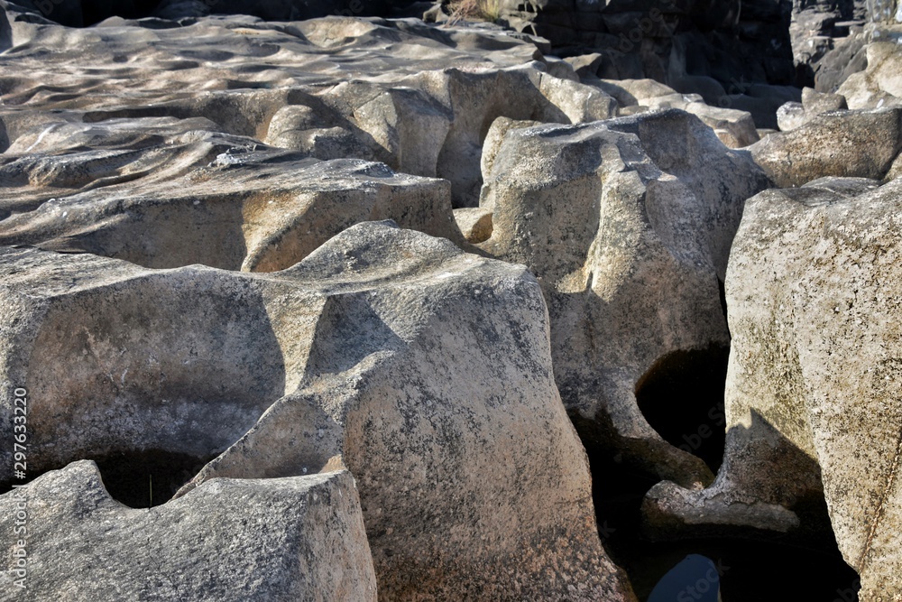 Naturally eroded rock formations at Nighoj, near Pune India. Naturally eroded rock formations at Nighoj, near Pune India.