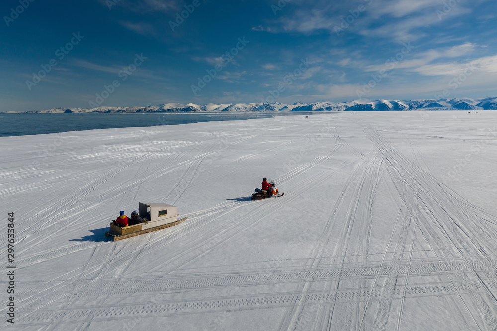 Wildlife photographers on Bylot Island near Pond Inlet, Nunavut, Canada