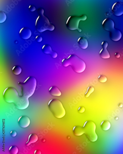 drops of water on colorful background