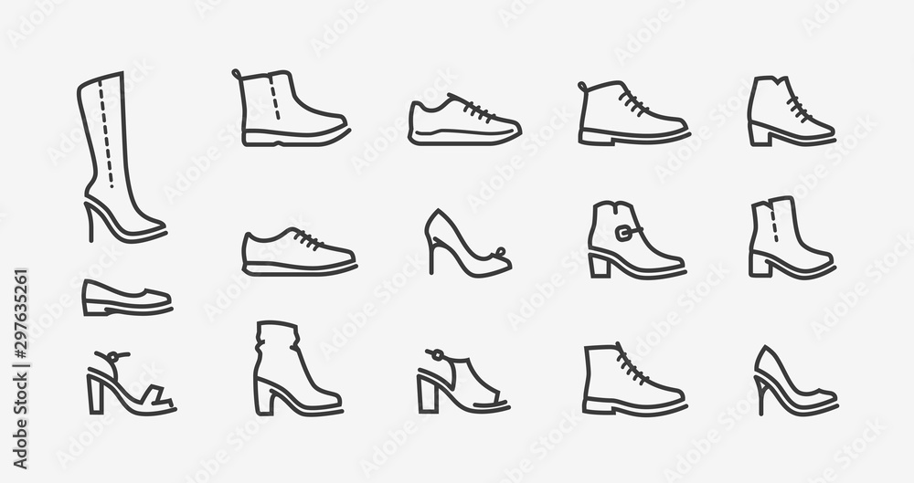 Shoes icon set. Fashion, shoeshop concept. Vector illustration