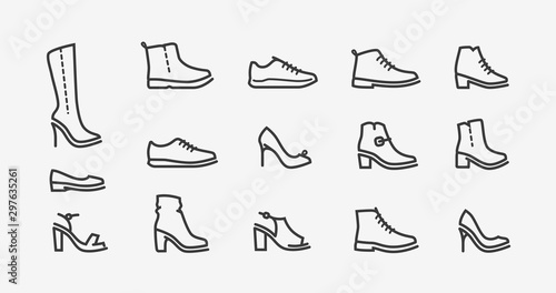 Shoes icon set. Fashion  shoeshop concept. Vector illustration
