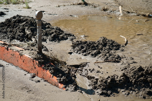 Wallpaper Mural Mud overflowing from typhoon damage Torontodigital.ca