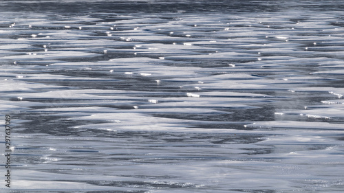 winter ice texture on a river