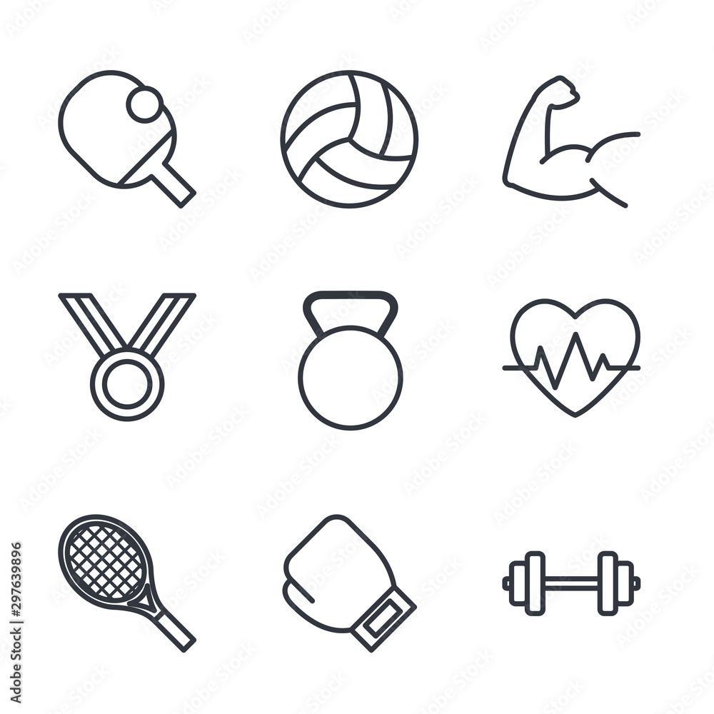 Premium set of sport line icons. Modern outline style icon collection ...