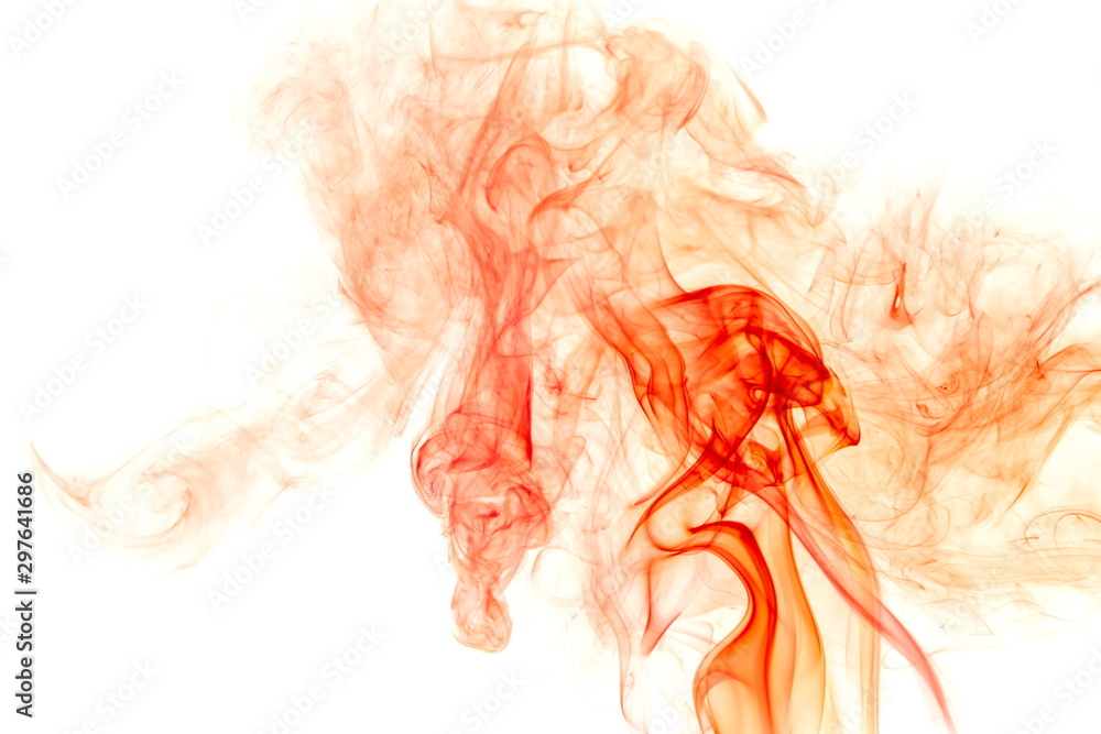 Fototapeta premium Red smoke on white background
