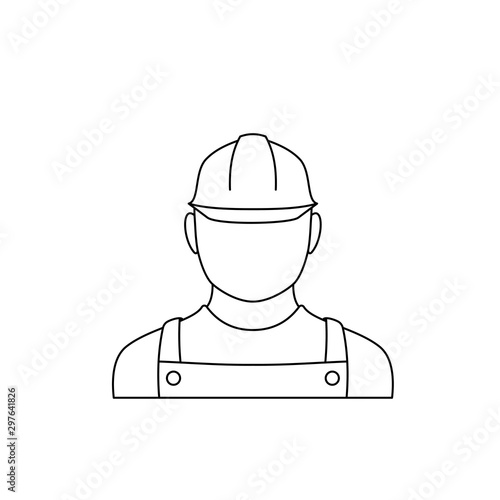 Occupation Construction worker in uniform cartoon character. Vector illustration.