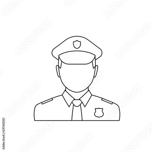 Occupation Policeman avatar vector icon illustration isolated