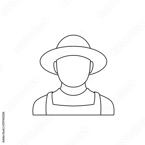 Occupation Farmer icon. Farm and agriculture theme. Vector symbol isolated on white background. photo