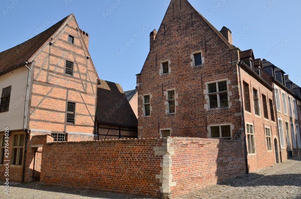 Brick houses at Leuven Beguinage, Belgium