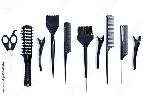 Hairdressing tools top view photo