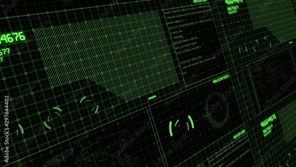 Vídeo do Stock: HUD Futuristic 4K UI Interface. Monochromatic visual ...