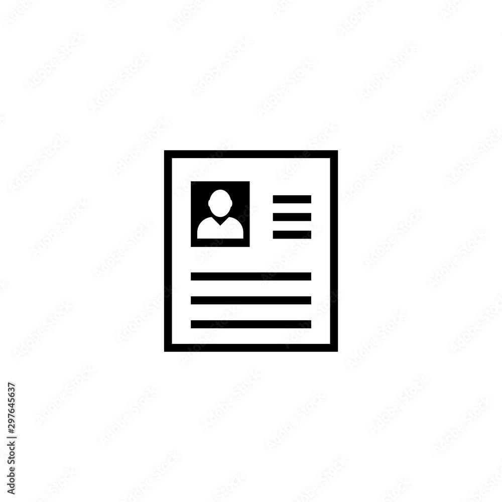 CV, Job Resume, Curriculum Vitae Flat Vector Icon CV, Job Resume, Curriculum Vitae Flat Vector Icon