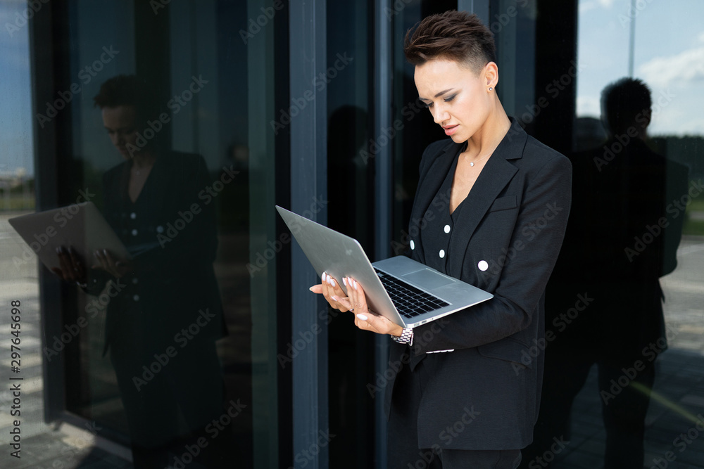 stylish business woman at work, concept of a strong and confident woman stylish business woman at work, concept of a strong and confident woman