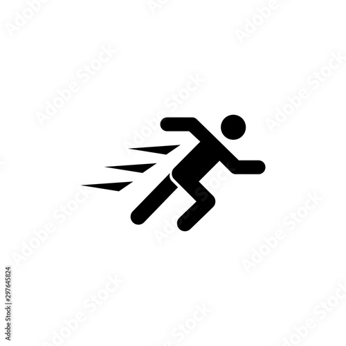 Running Man, Fast Runner Person Flat Vector Icon