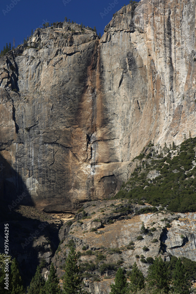 Yosemite waterfall goes dry every fall, after all of the snow melts