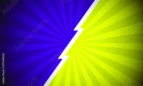 Purple and yellow, Versus superhero, comic pop art retro, fight background. 