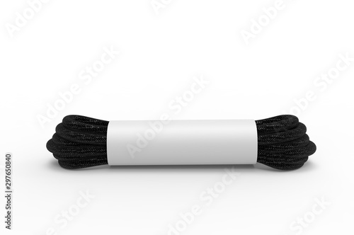 Blank shoelaces for branding and mock up. 3d render illustration.