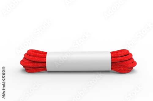 Blank shoelaces for branding and mock up. 3d render illustration. photo