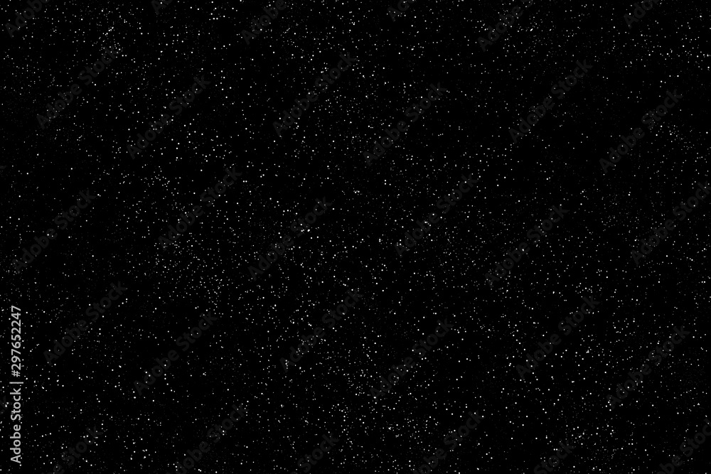 Outer space with stars, black and white version.