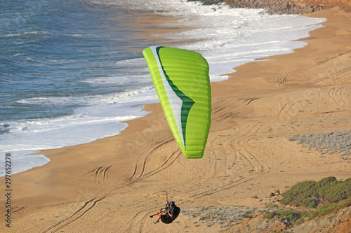 Paraglider flying at Gralha, Portugal photo