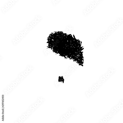 Grunge abstract face Hitler . Blot painted hair and moustache, ink splatter texture. Isolated illustration - Vector photo