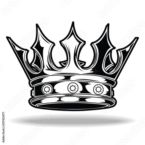 Crown Black And White King Queen Vector Illustrator 6 Stock Vector Adobe Stock