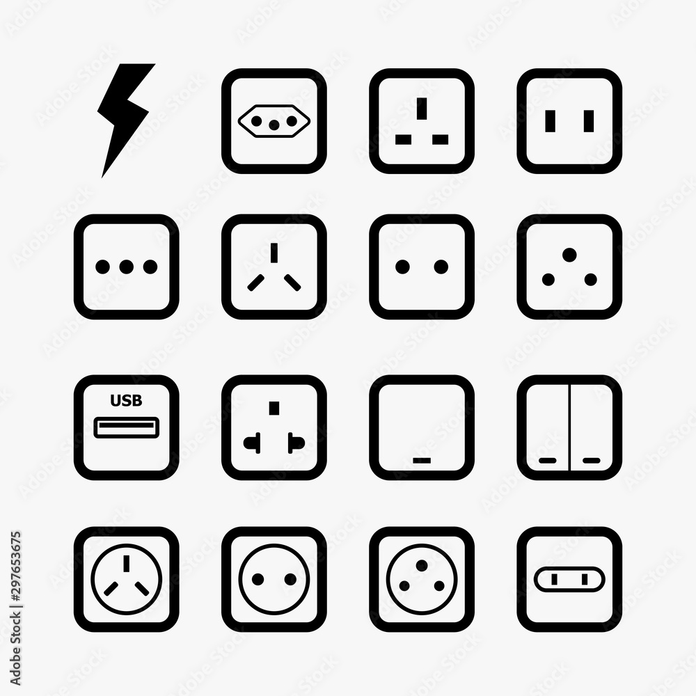 Electric plug icon Electric plug icon