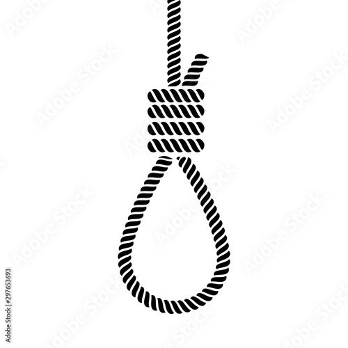 Rope loop noose icon. Vector rope hangman line illustration