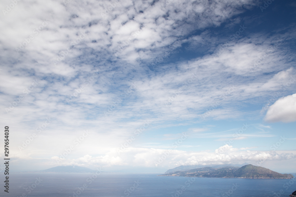 seascape of mount vesuvius