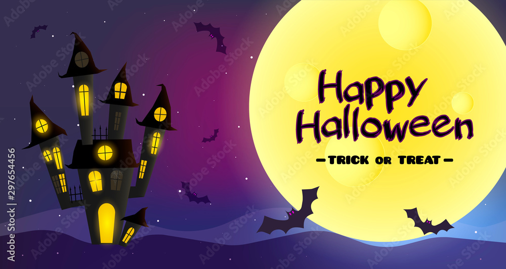 Happy Halloween greeting card. Vector illustration