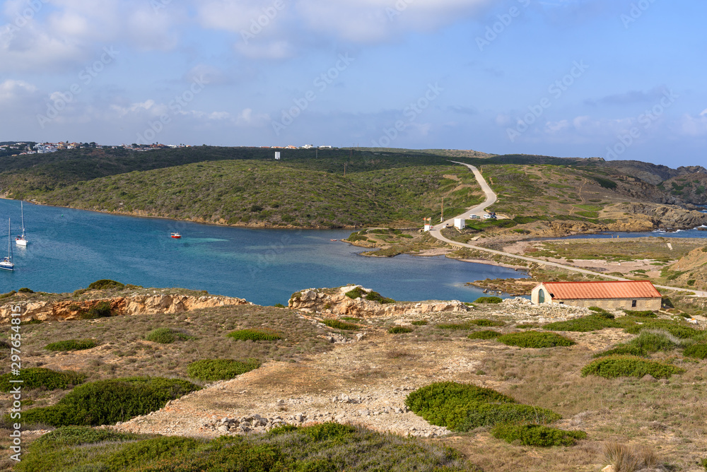 Cala Teulera Bay near La Mola Fortress on the island of Menorca, Spain