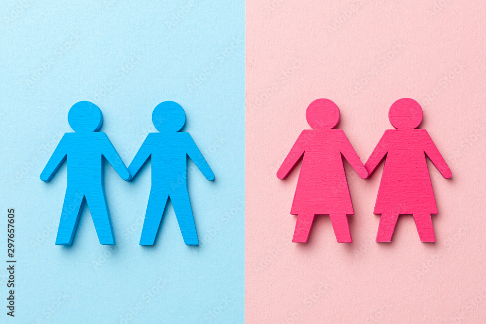 Two pairs of GAYS and LEZBIANS hold hands. LGBT love Two pairs of GAYS and LEZBIANS hold hands. LGBT love