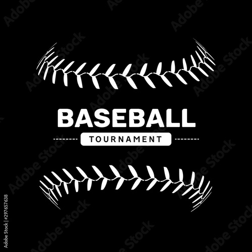 Baseball lace ball illustration isolated symbol. Vector baseball background sport design