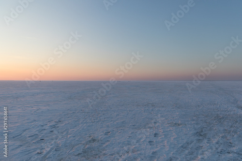 winter landscape with sea and sky