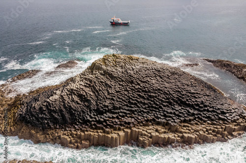 rock formations at Staffa island in scotland photo