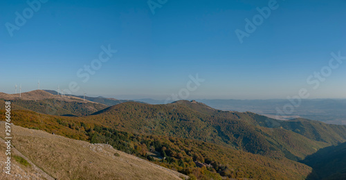 The peaks of the Balkan Mountains in Bulgaria