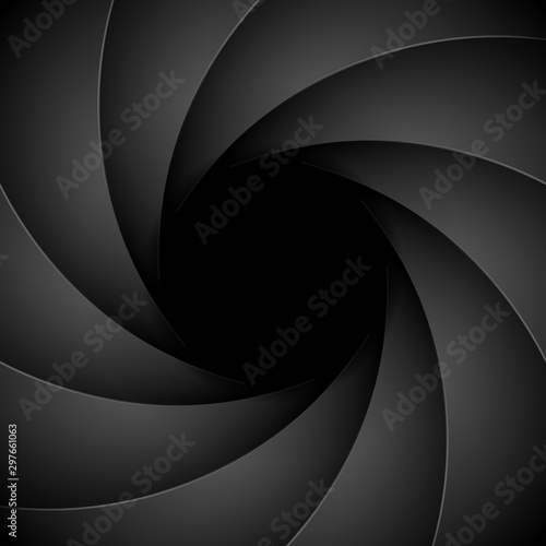 Camera shutter photography background aperture. Focus vector black lens zoom digital design