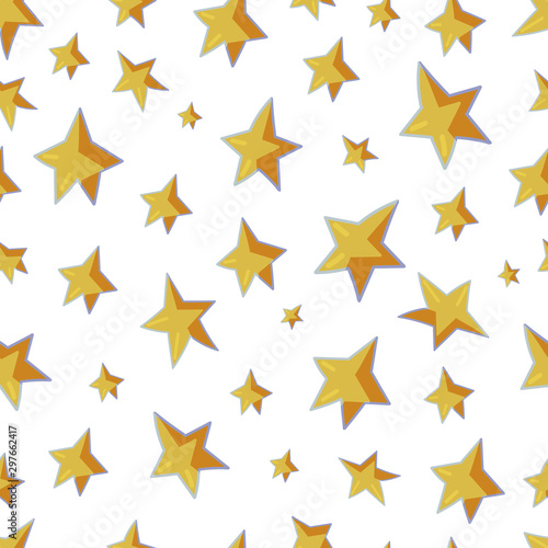 Cute seamless pattern. Stars on a white background. Pattern for cloth, textile, cover, wrapping paper, web, printing, wallpaper, fabric, and textile.