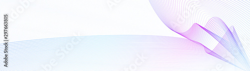 Blue, purple watermark for website banner, certificate, cheque, ticket, voucher, gift card. Abstract art line design. Tech pattern on squiggly curves. Vector guilloche. White background. EPS10 image