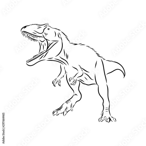 vector illustration of dinosaur sketch  