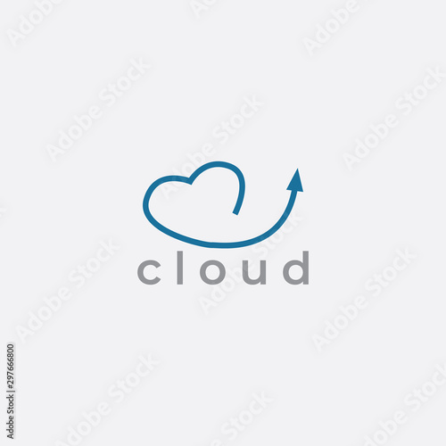 Cloud Logo template. Grow. Arrow. growth bar. Business and Consulting.
