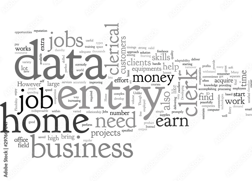 Home business data entry clerk job