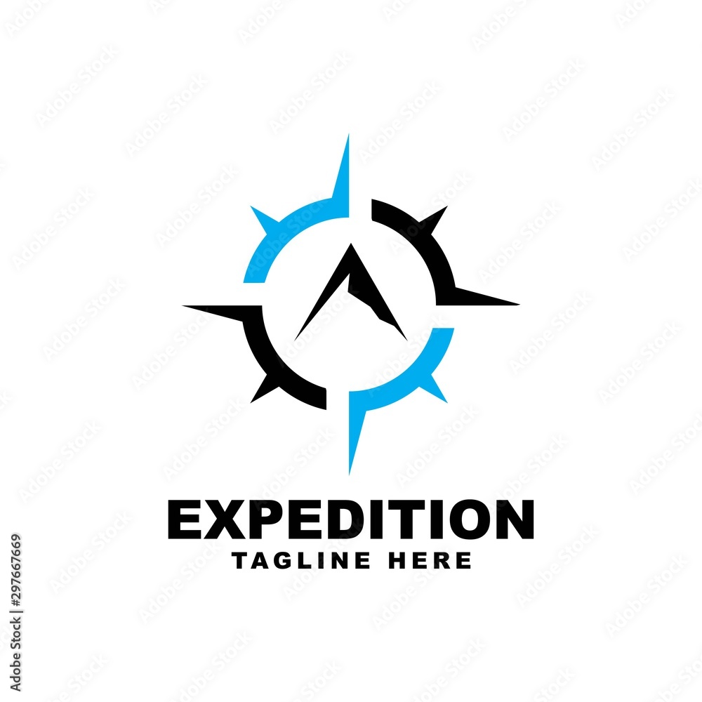 Compass with mountain logo design vector template.creative destination symbol Compass with mountain logo design vector template.creative destination symbol